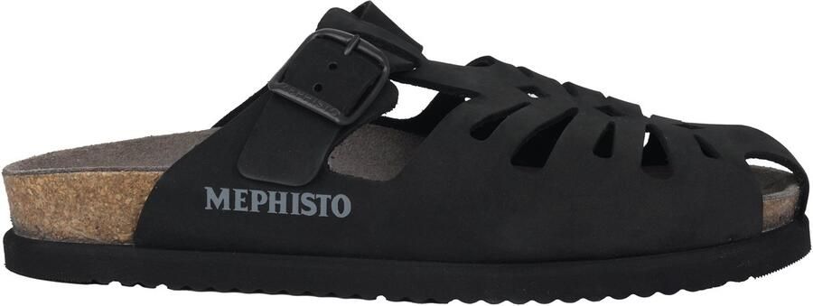 Mephisto Zwarte herensandaal Hoogwaardig nubuck