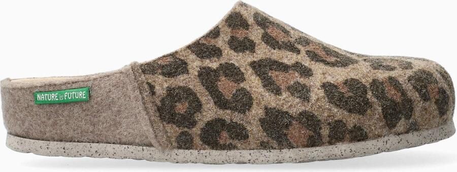 Mephisto Dames Bruin Grijs Jaguar Vilt Mule Klomp Brown