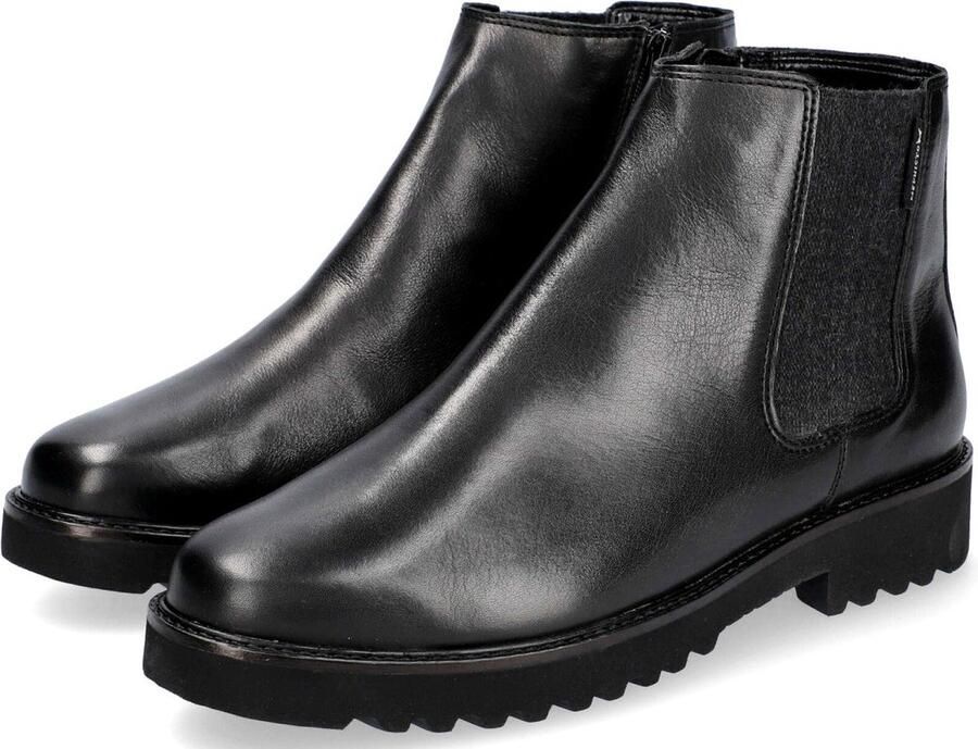 Mephisto Zwarte Leren Enkellaarzen voor Dames