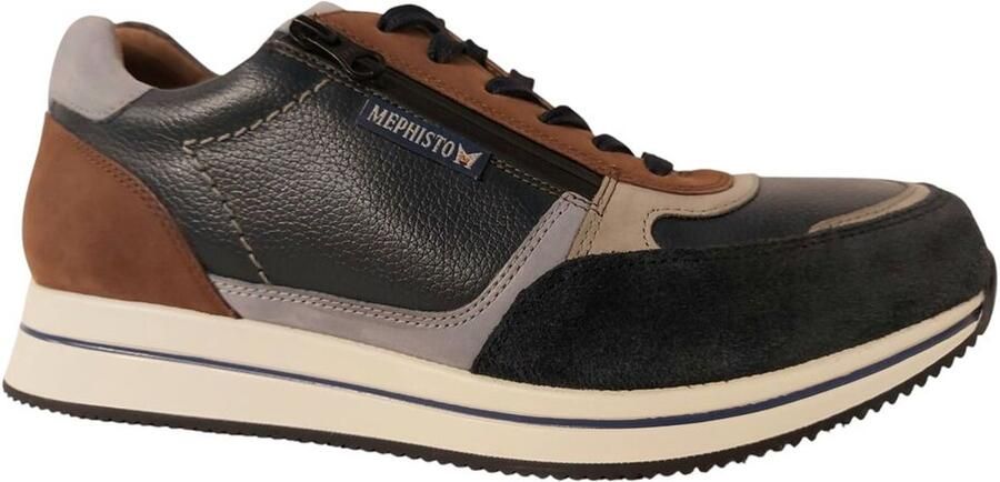Mephisto Sneaker Gilford Blauw Bruin Combi