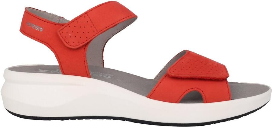 Mephisto Rode Nubuck Leren Sandaal