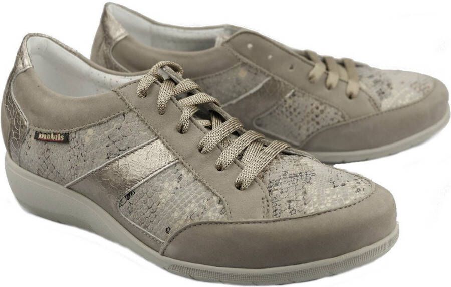 Mephisto Mobils by JOSEFINA lederen sneakers Dames warm grijs EXTRA BREED