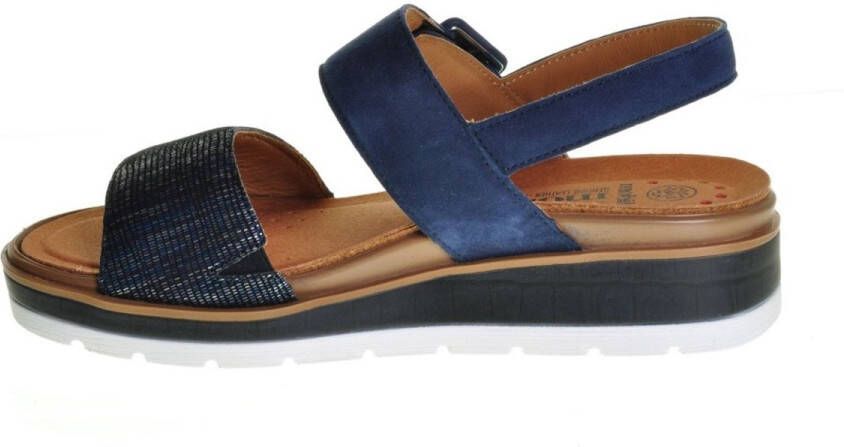Mephisto Mobils Ergonomic Melysa Blauwe Sandaal Uitneembaar Voetbed
