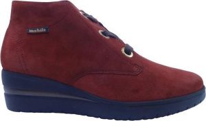 Mephisto Garnet Suède Dames Enkellaars met Schokabsorberende Zool Rood Dames