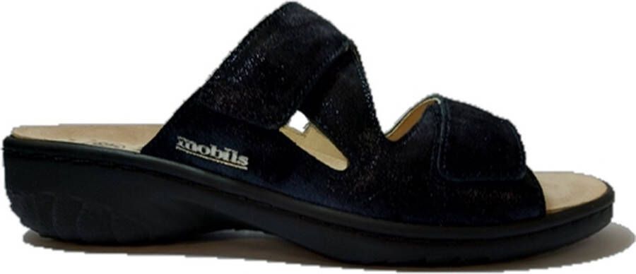 Mephisto Mobils Slipper Geva Donkerblauw Metallic Suède 6½