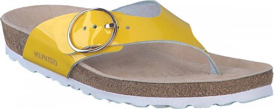 Mephisto Gele Leren Sandaal voor Dames Yellow Dames