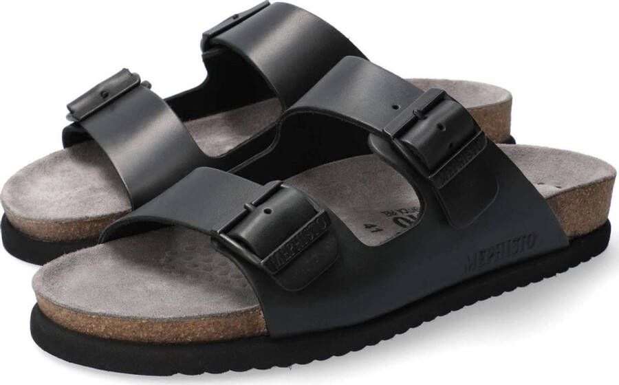 Mephisto NERIO zwart lederen heren slippers