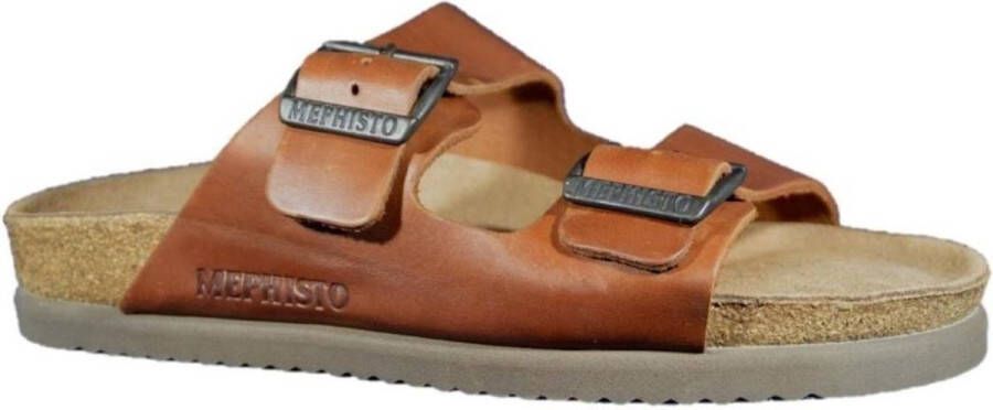 Mephisto NERIO SCRATCH Volwassenen Heren slippers Kleur: Cognac - Foto 2