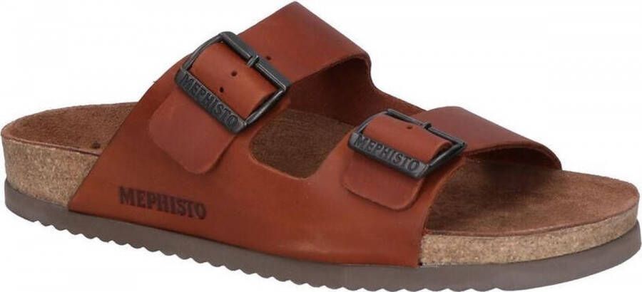 Mephisto NERIO SCRATCH Volwassenen Heren slippers Kleur: Cognac