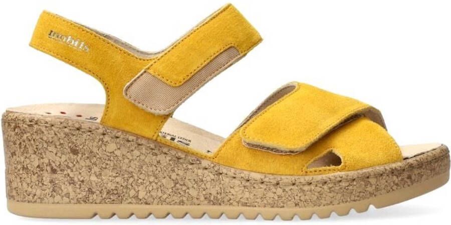 Mephisto Brede pasvorm gele sandaal met klittenband Yellow Dames