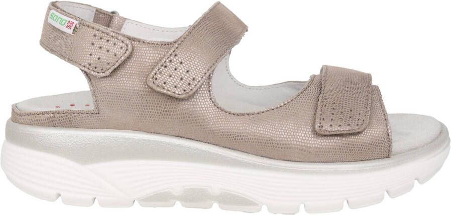 Mephisto Comfortabele rollende sandaal voor vrouwen in taupe Gray Dames