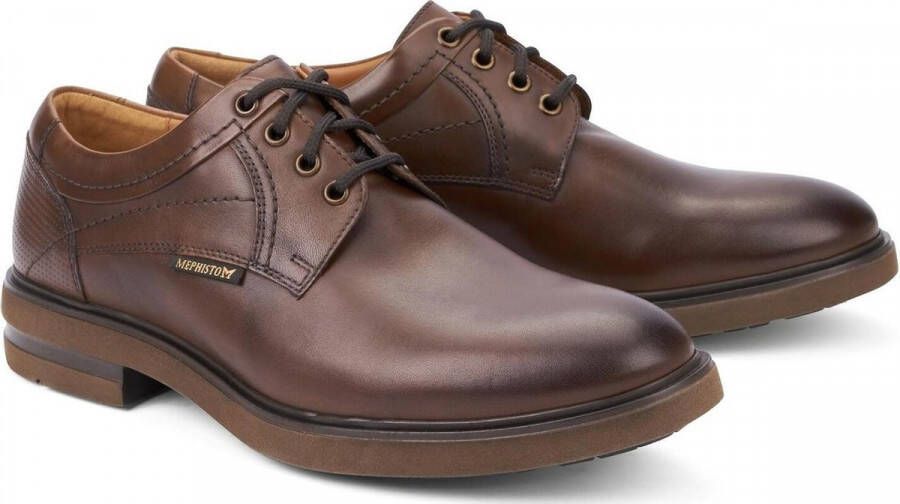 Mephisto Hazelnootbruine Leren Veterschoen voor Heren