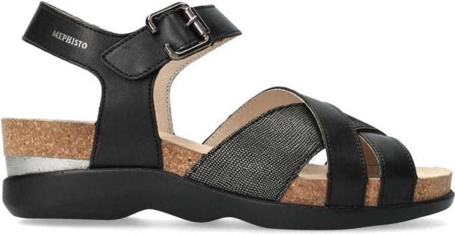 Mephisto Elegante Sleehak Sandaal Black Dames