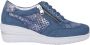 Mephisto Wijde Pasvorm Dames Sneaker Blauw - Thumbnail 1