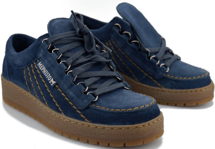 Mephisto Rainbow heren veterschoen blauw