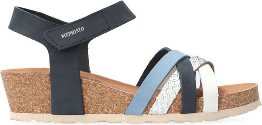 Mephisto Lichtgewicht kruisband sandaal met Soft-Air technologie Blue Dames