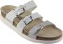 Mephisto Hyacinta Leren Dames Slippers Zilver Wit - Thumbnail 3