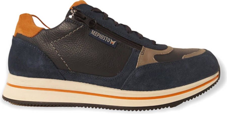 Mephisto Sneaker Gilford Mulberry Blauw Oranje Combi