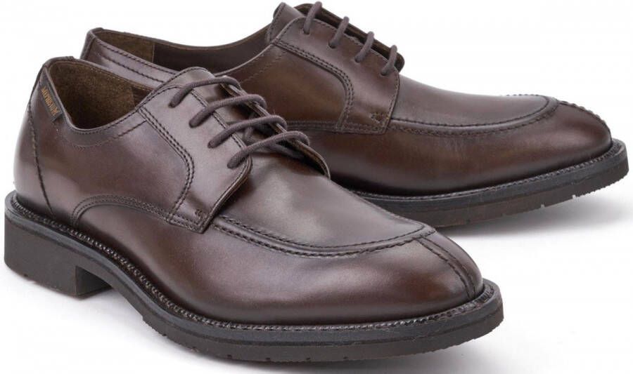 Mephisto Handgemaakte Veterschoen Donkerbruin Leer Brown Heren