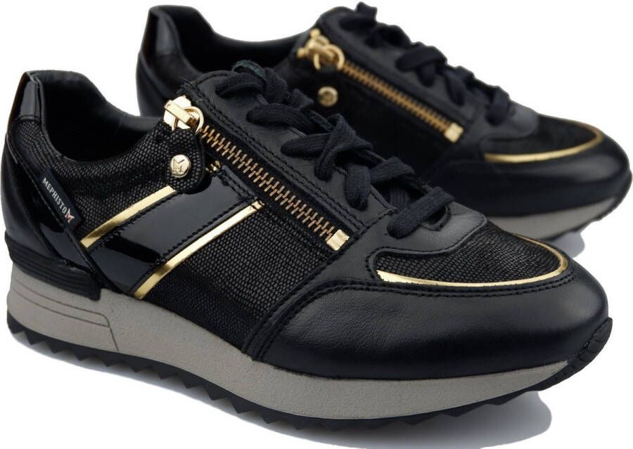 Mephisto Zwarte Material Mix Sneaker voor vrouwen Black Dames - Foto 1