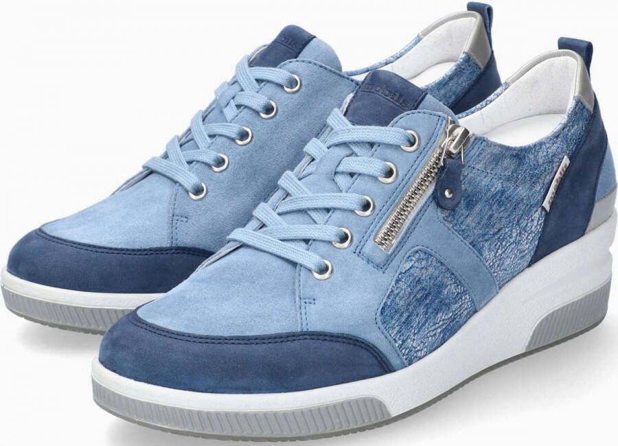 Mephisto Trudie Dames Sneakers Wijde Pasvorm Denim Blue Dames