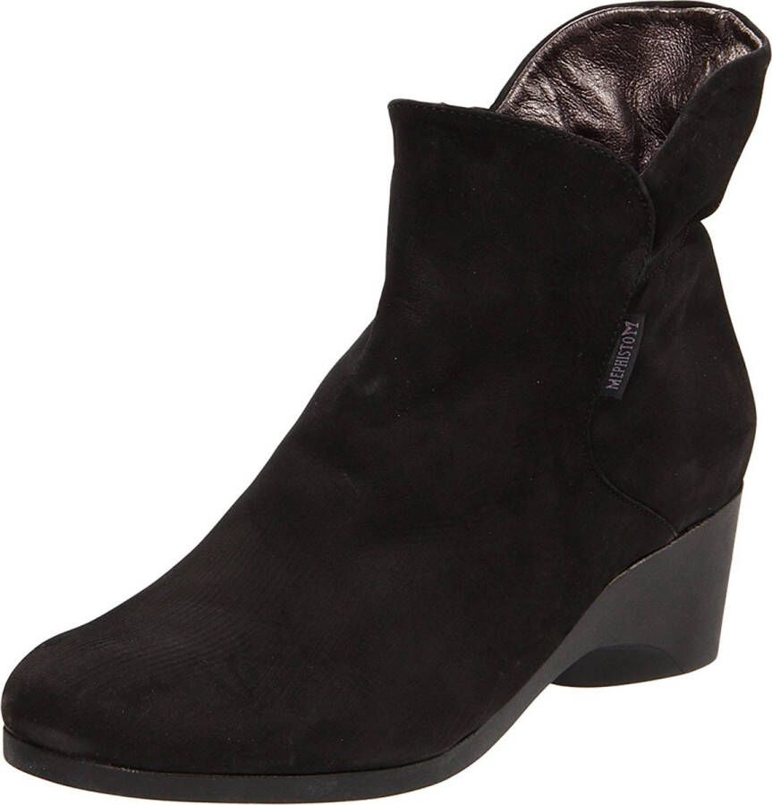 Mephisto Zwarte Nubuck Enkellaars voor Dames Black Dames