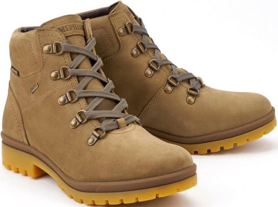 Mephisto Waterdichte Enkellaars Kameel Beige Nubuck