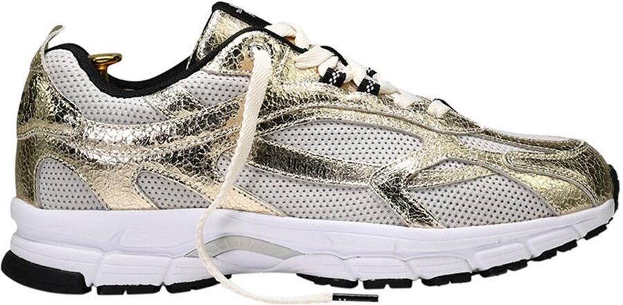 MERCER AMSTERDAM Lage Sneakers Dames The Re-run Cracked Maat: 39 Materiaal: Mesh Kleur: Goudkleurig