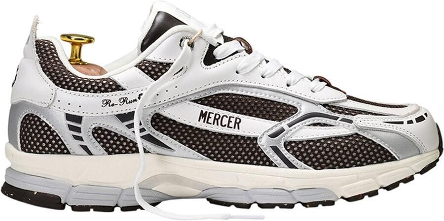 MERCER AMSTERDAM Lage Sneakers The Re-run White Silver Maat: 38 Materiaal: Mesh Kleur: Bruin