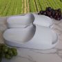 Merkloos Slippers effen wit 44 Unisex voor dames en heren - Thumbnail 3
