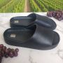 Merkloos Slippers effen zwart 45 Unisex voor dames en heren - Thumbnail 3