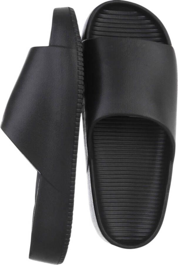 merkloos Heren slippers effen zwart