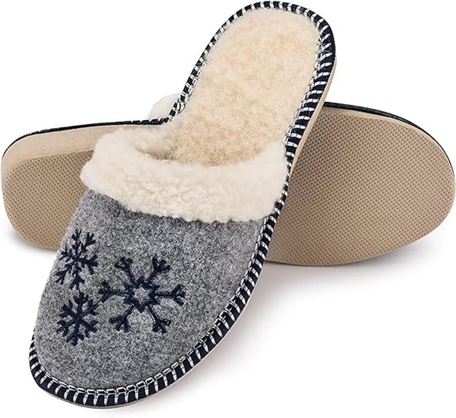 Merkloos Pantoffels Dames Sloffen Vilt Viltpantoffels voor Vrouwen Vilt Huisschoenen Dames Pantoffels Dames Winter F04