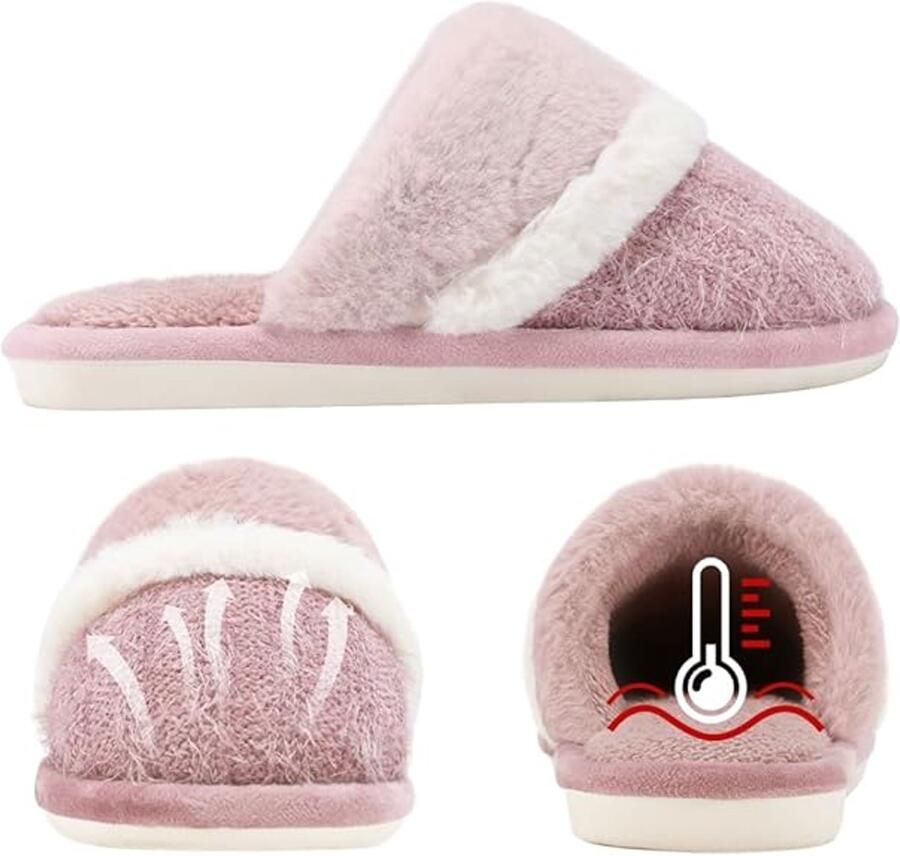 Merkloos Pantoffels Zachte Pluche Pantoffels met Behaaglijk Memory Foam Slip-on Indoor Outdoor Pantoffels Creatieve Geschenken voor nen