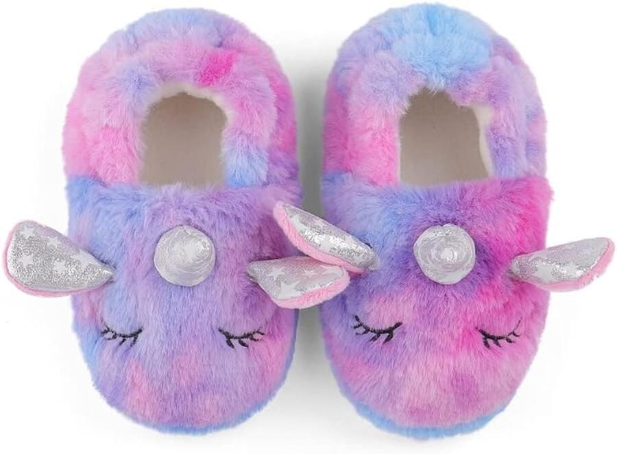 Merkloos Pantoffels Kinderen Leuke Cartoon Slippers Warm Pluche Anti-Slip Peuter Kinderen Huis Schoenen