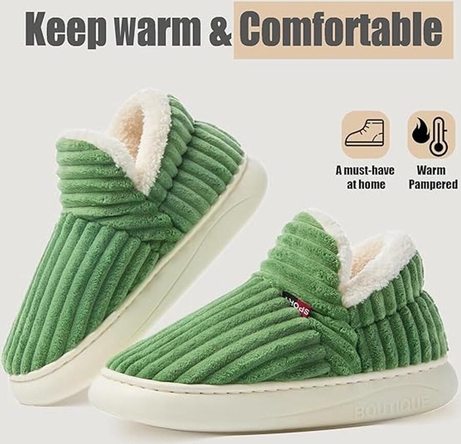 Merkloos Pantoffels Slippers Dames Sloffen Warm Winter Fuzzy Zacht Plat Pluche Pantoffels Antislip Lichtgewicht Outdoor Indoor- met super kwaliteit