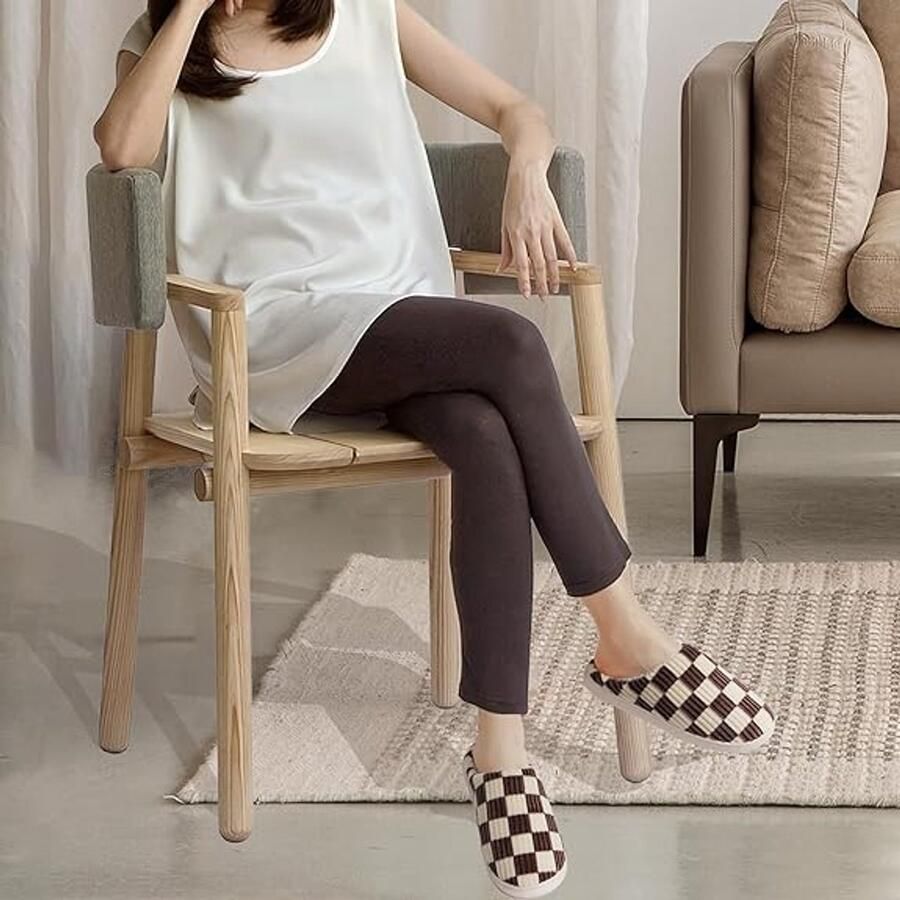 Merkloos Pantoffels Sloffen Fuzzy Geheugenschuim Geruite Pantoffels Slip op Anti-Skid Zool Slaapkamer Wolk Huisslippers Binnen Buiten