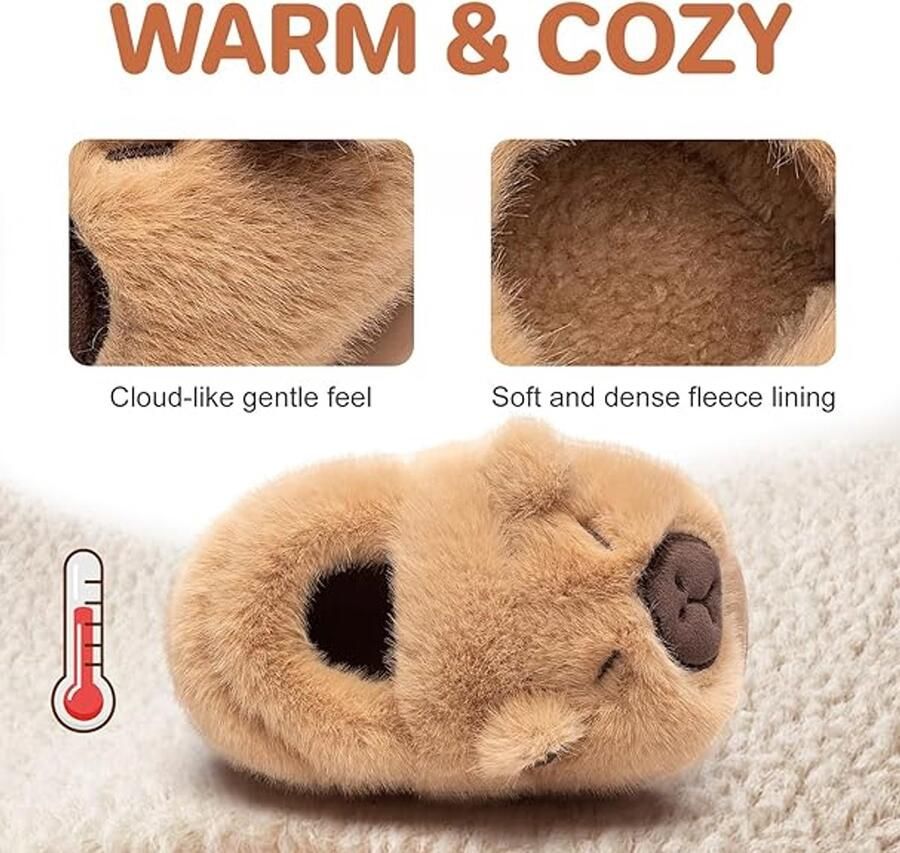 Merkloos Pantoffels voor Kinderen Warme Pluche Sloffen Zachte Antislip Huisschoenen