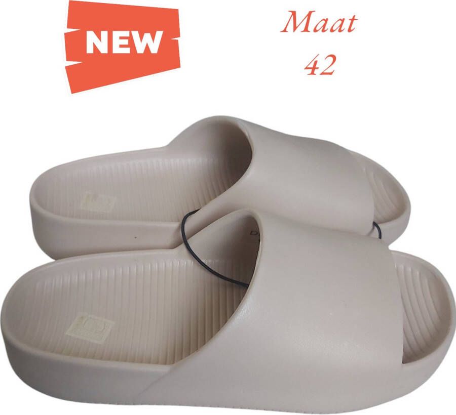 merkloos Unisex slippers effen beige