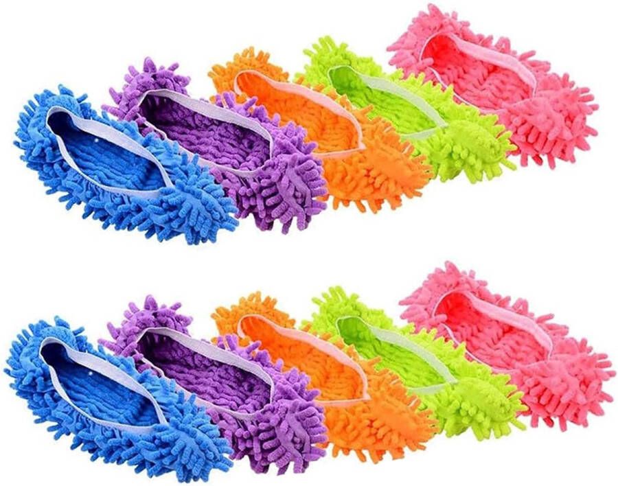 Loos merk 10 Stuks Stof Mop Pantoffels Mop Schoenen Schoonmaken Mop Schoenen Mop Slippers Stofmop Pantoffels Microvezel Pantoffels voor Het Reinigen Van Huisvloerstof Vuil Haar