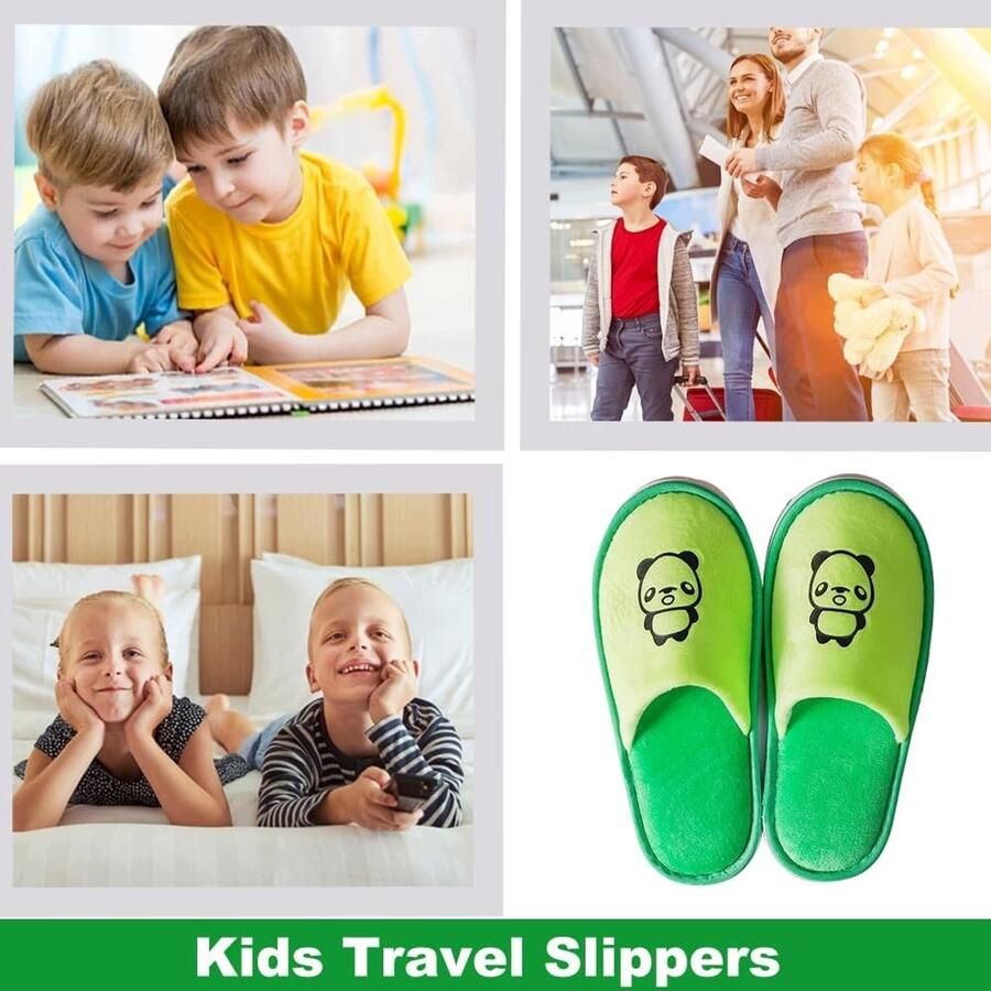 Merkloze Kinderpantoffels Opvouwbaar Antislip Groen