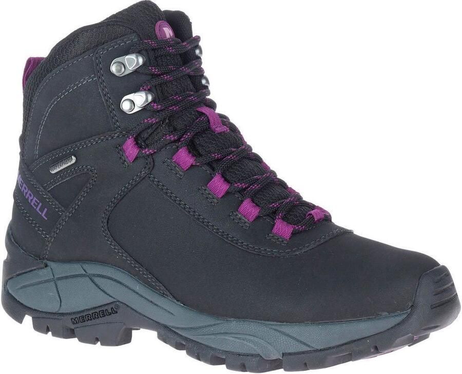 Merrell vego mid leather waterproof wandelschoenen zwart paars dames - Foto 2
