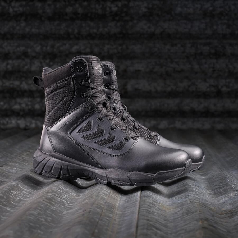 Merrell wandelschoen Fullbench Tactical 8 Side zip WP Zwart