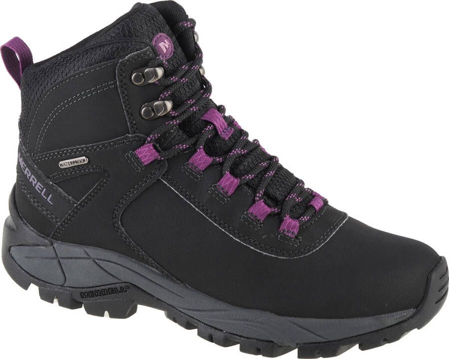 Merrell vego mid leather waterproof wandelschoenen zwart paars dames