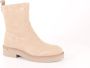 Mexx Beige Suède Enkellaarzen met Gouden Detail Beige Dames - Thumbnail 7