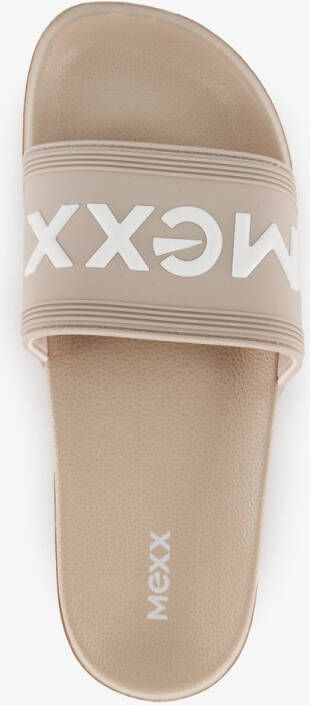 Mexx dames badslippers beige wit