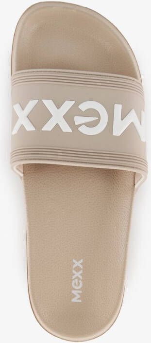 Mexx dames badslippers beige wit