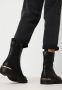 Mexx Zwarte Leren Enkellaarzen met Gouden Detail Black Dames - Thumbnail 2
