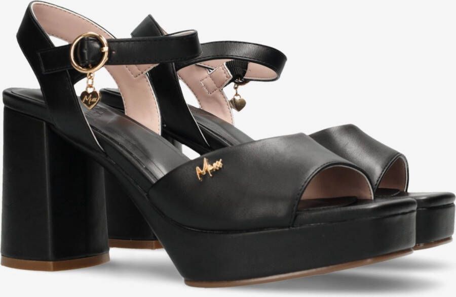 Mexx Zwarte Leren Sandalen Lauren Black Dames