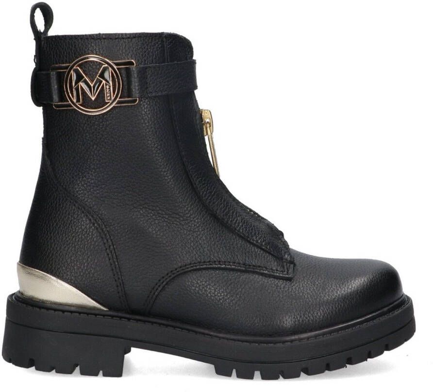 Mexx Kids XX824552-589 Meisjes Enkellaarsjes Zwart Leer Veters